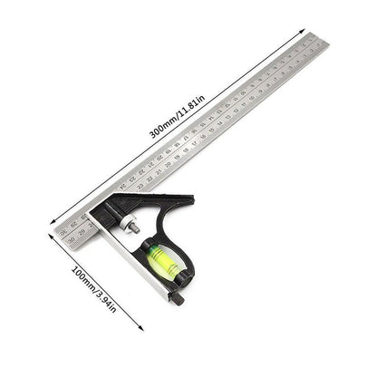 300mm Horizontal Movable Angle Ruler Adjustable Measuring Tool for Engineering V528-ADJUSTABLE-SQUARE-871256