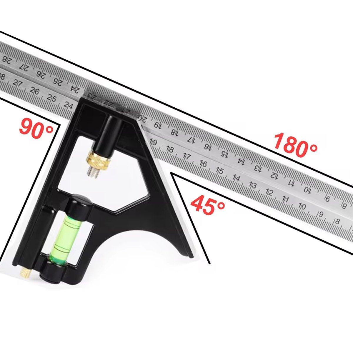 300mm Horizontal Movable Angle Ruler Adjustable Measuring Tool for Engineering V528-ADJUSTABLE-SQUARE-871256