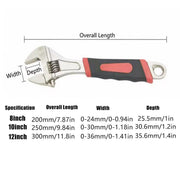 8inch 10inch 12inch Durable Chrome Vanadium Steel Rubberized Grip Adjustable Wrench - 10inch