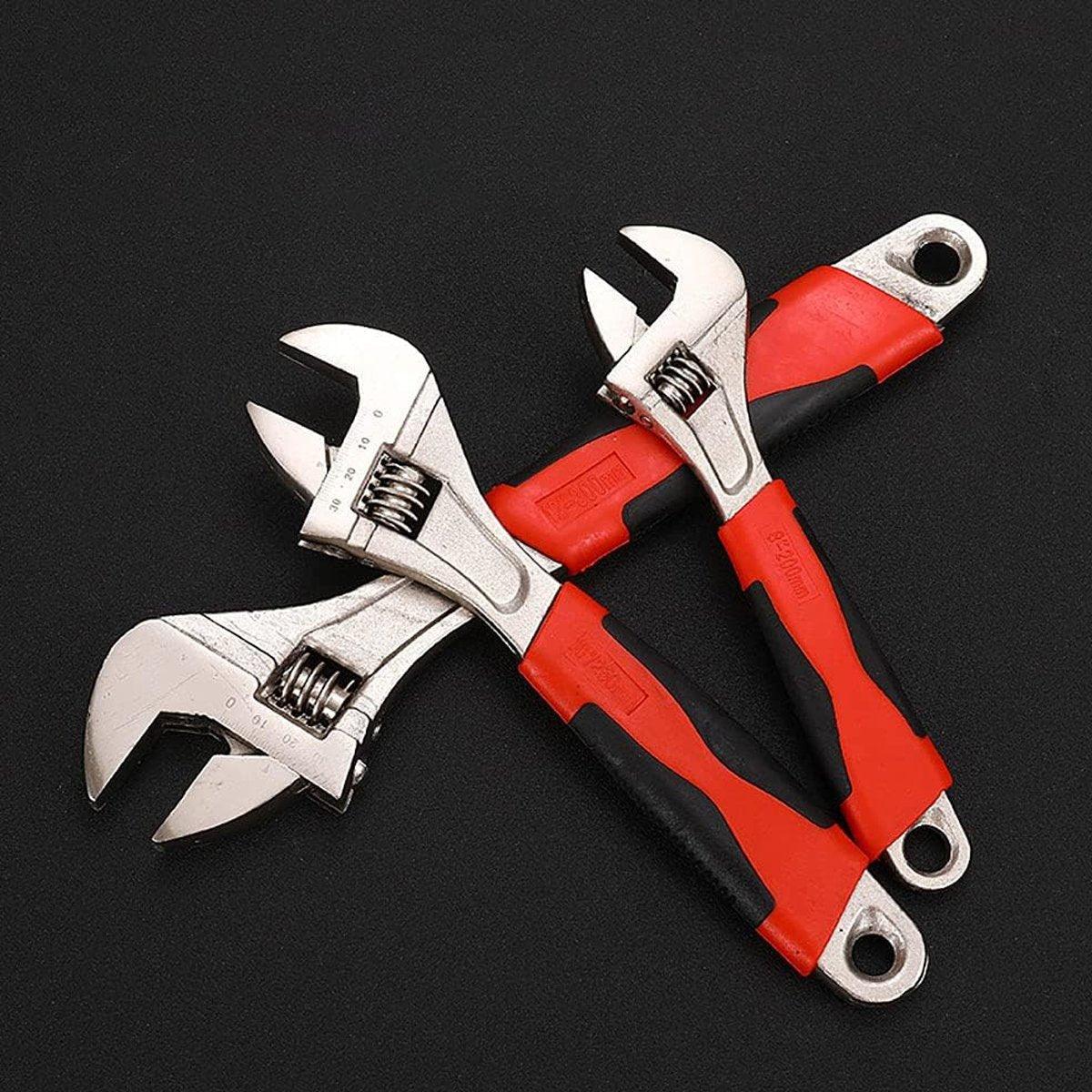 8inch 10inch 12inch Durable Chrome Vanadium Steel Rubberized Grip Adjustable Wrench - 10inch V528-ADJUSTABLE-WRENCH-10INCHES-677396