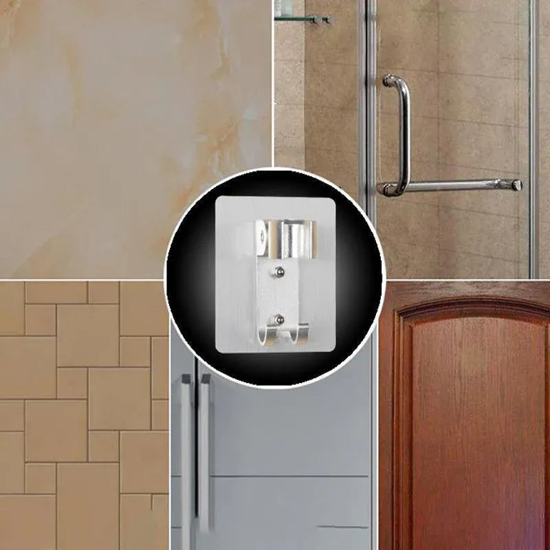 Adjustable Bracket Suction Shower Head Handset Holder Bathroom Wall Mount +Hooks V528-ADJUSTABLEBRACKET-367577