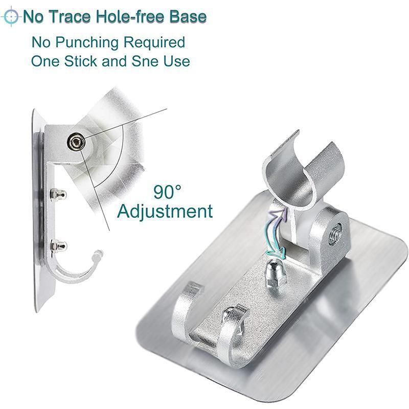 Adjustable Bracket Suction Shower Head Handset Holder Bathroom Wall Mount +Hooks V528-ADJUSTABLEBRACKET-367577