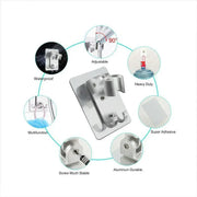 Adjustable Bracket Suction Shower Head Handset Holder Bathroom Wall Mount +Hooks V528-ADJUSTABLEBRACKET-367577