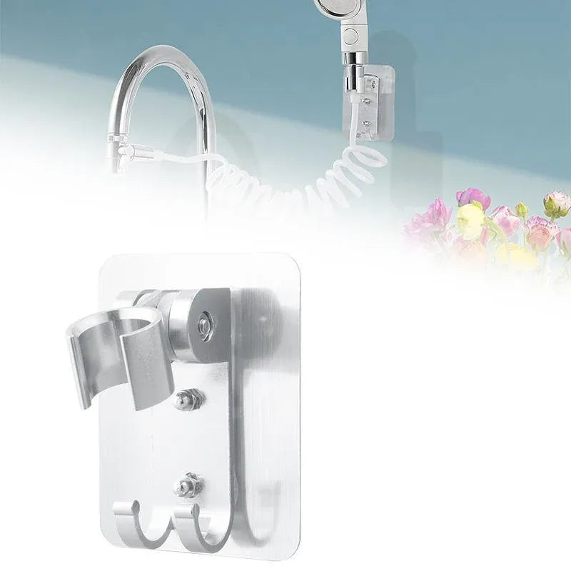 Adjustable Bracket Suction Shower Head Handset Holder Bathroom Wall Mount +Hooks V528-ADJUSTABLEBRACKET-367577