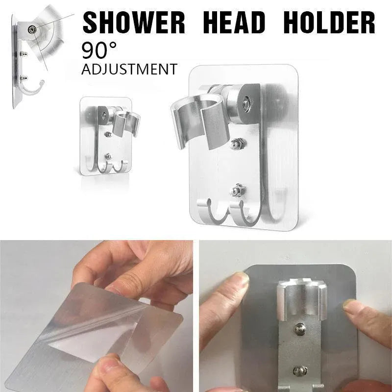 Adjustable Bracket Suction Shower Head Handset Holder Bathroom Wall Mount +Hooks V528-ADJUSTABLEBRACKET-367577