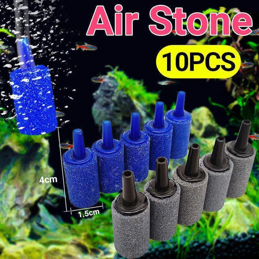 10Pcs Air Stone Aerator Diffusers for Aquarium Oxygen Bubbles - Black V528-AIRSTONE-BLACK-10PCS-89998