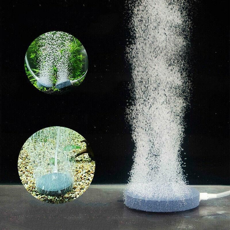 Round Air Stone Disk Bubble Diffuser Airstone Hydroponics Aquarium Fish Tank - 8cm