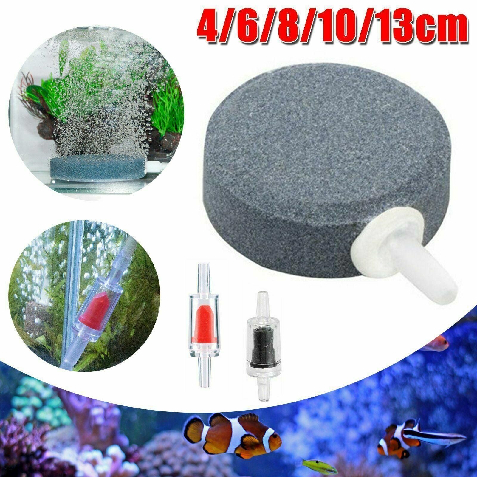 Round Air Stone Disk Bubble Diffuser Airstone Hydroponics Aquarium Fish Tank - 8cm