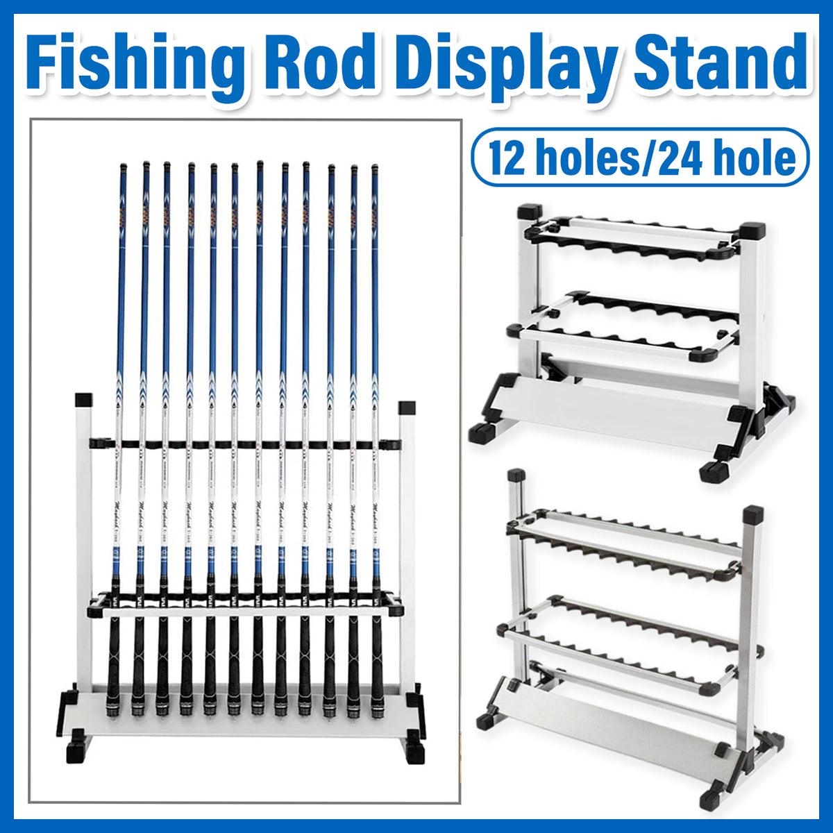 12/24 Hole Multi Functional Fishing Rod Holder Storage Rack Display Organizer - 12Holes V528-AL-ALLOY-FIDH-ROD-HOLDER-12-863829