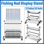 12/24 Hole Multi Functional Fishing Rod Holder Storage Rack Display Organizer - 12Holes V528-AL-ALLOY-FIDH-ROD-HOLDER-12-863829