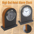 Classic Hotel Alarm Clock Quartz Movement Faux Leather Design with Clear Display - Orange V528-ALARM-CLOCK-130-60-150-477429