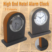 Classic Hotel Alarm Clock Quartz Movement Faux Leather Design with Clear Display - Orange V528-ALARM-CLOCK-130-60-150-477429