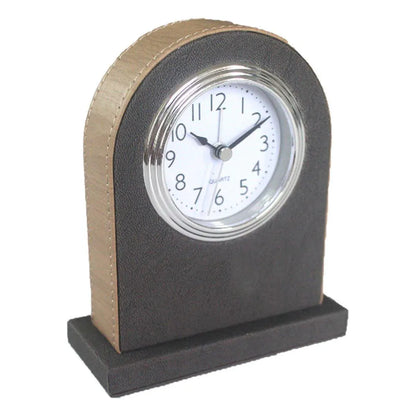 Classic Hotel Alarm Clock Quartz Movement Faux Leather Design with Clear Display - Orange V528-ALARM-CLOCK-130-60-150-477429