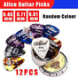 New 12Pcs Celluloid Acoustic Alice Guitar Picks Pick Set Bulk + Case Box Tin Au V528-ALICEGUITARPICKS-12PCS-880155