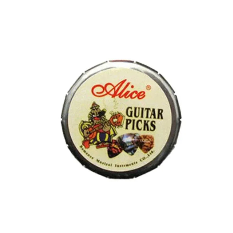 New 12Pcs Celluloid Acoustic Alice Guitar Picks Pick Set Bulk + Case Box Tin Au V528-ALICEGUITARPICKS-12PCS-880155