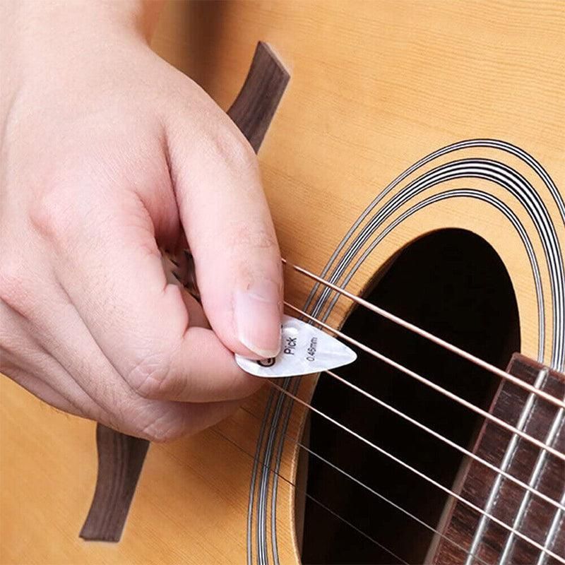 New 12Pcs Celluloid Acoustic Alice Guitar Picks Pick Set Bulk + Case Box Tin Au V528-ALICEGUITARPICKS-12PCS-880155
