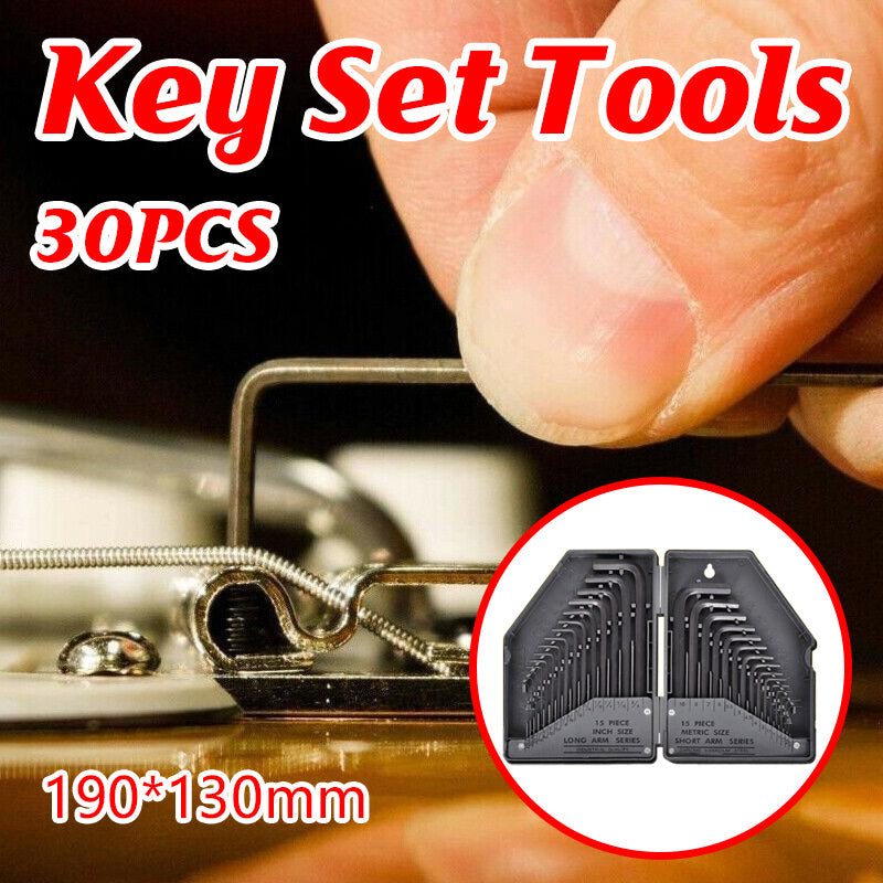 30Pcs Hex Key Metric & Imperial Allen Alan Allan Key Set Tools Kit Crv Au Stock V528-ALLENTOOL-872518