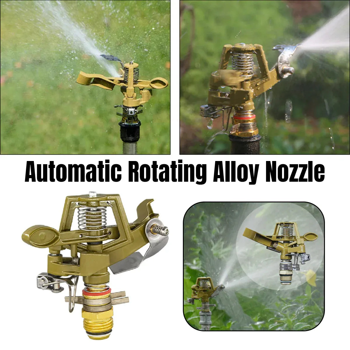 360 Degrees Alloy Sprinkler Head Garden Lawn Rotating Nozzle Adjustable Angle Durable V528-ALLOY-SPRINKLER-HEAD-615236