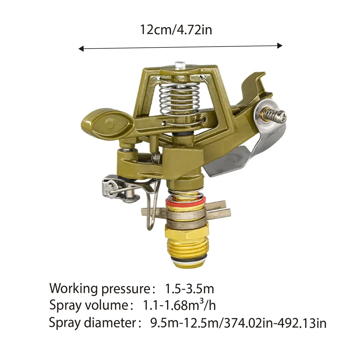 360 Degrees Alloy Sprinkler Head Garden Lawn Rotating Nozzle Adjustable Angle Durable V528-ALLOY-SPRINKLER-HEAD-615236