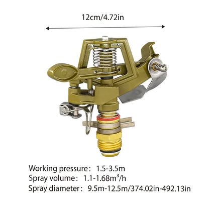 360 Degrees Alloy Sprinkler Head Garden Lawn Rotating Nozzle Adjustable Angle Durable V528-ALLOY-SPRINKLER-HEAD-615236
