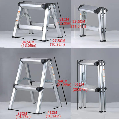 Portable Aluminium 1-3 Step Folding Ladder Anti-Slip Frame Stool for Home Use - 1 step Folding Ladder V528-ALUMINUM-FOLDING-LADDER-1-943330