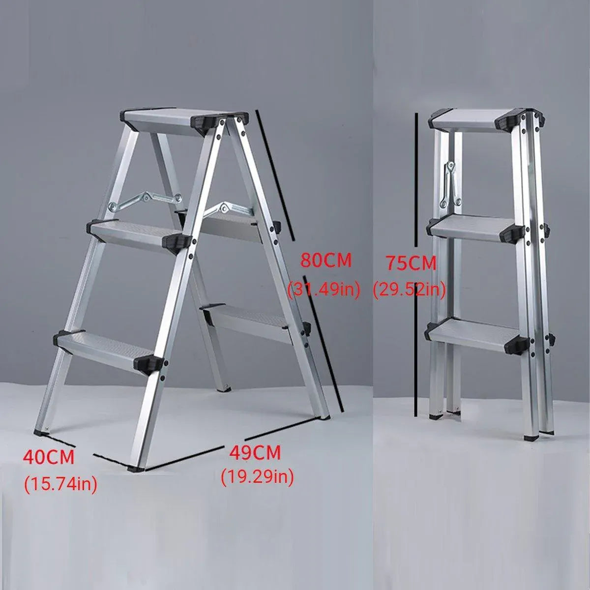 Portable Aluminium 1-3 Step Folding Ladder Anti-Slip Frame Stool for Home Use - 1 step Folding Ladder V528-ALUMINUM-FOLDING-LADDER-1-943330