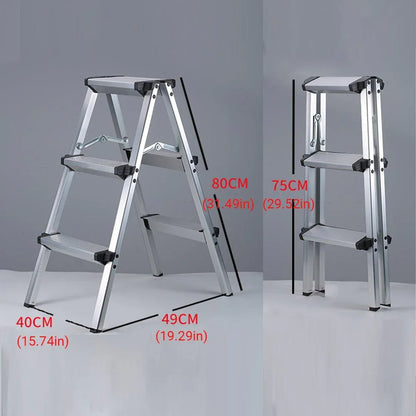 Portable Aluminium 1-3 Step Folding Ladder Anti-Slip Frame Stool for Home Use - 1 step Folding Ladder V528-ALUMINUM-FOLDING-LADDER-1-943330