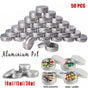 50Pcs Durable Silver Aluminum Cosmetic Pot Lip Balm Jar Containers Empty Tin - 10ML V528-ALUMINUNBO-10ML-50PCS-512011