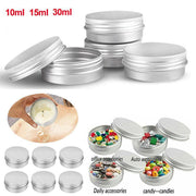 50Pcs Durable Silver Aluminum Cosmetic Pot Lip Balm Jar Containers Empty Tin - 10ML