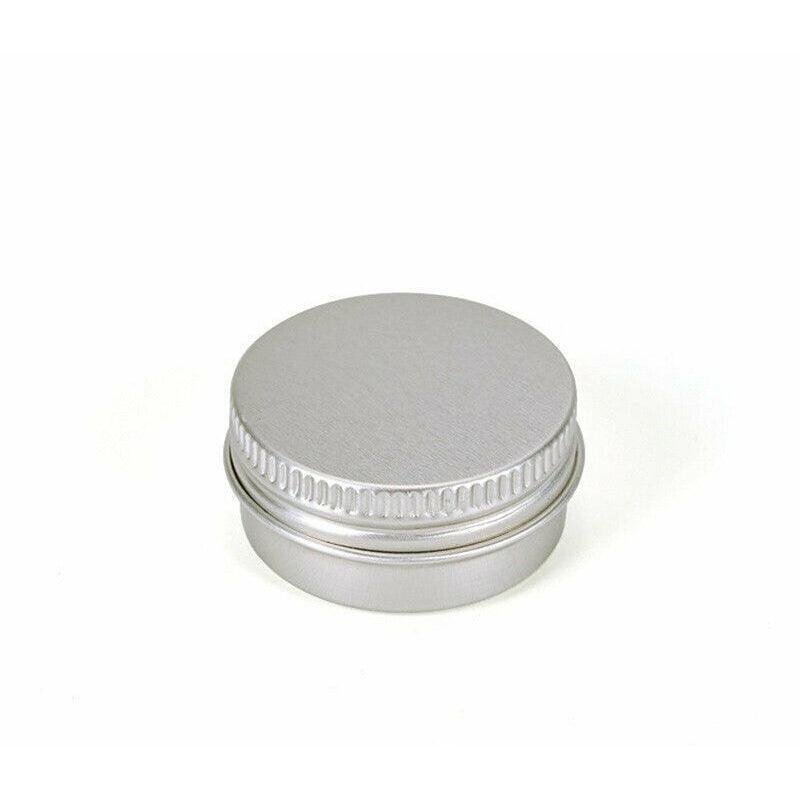 50Pcs Durable Silver Aluminum Cosmetic Pot Lip Balm Jar Containers Empty Tin - 10ML