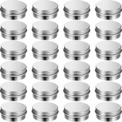 50Pcs Durable Silver Aluminum Cosmetic Pot Lip Balm Jar Containers Empty Tin - 15ML V528-ALUMINUNBO-15ML-50PCS-785210