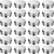 50Pcs Durable Silver Aluminum Cosmetic Pot Lip Balm Jar Containers Empty Tin - 15ML