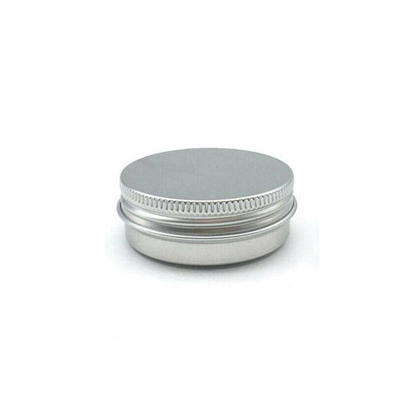 50Pcs Durable Silver Aluminum Cosmetic Pot Lip Balm Jar Containers Empty Tin - 15ML