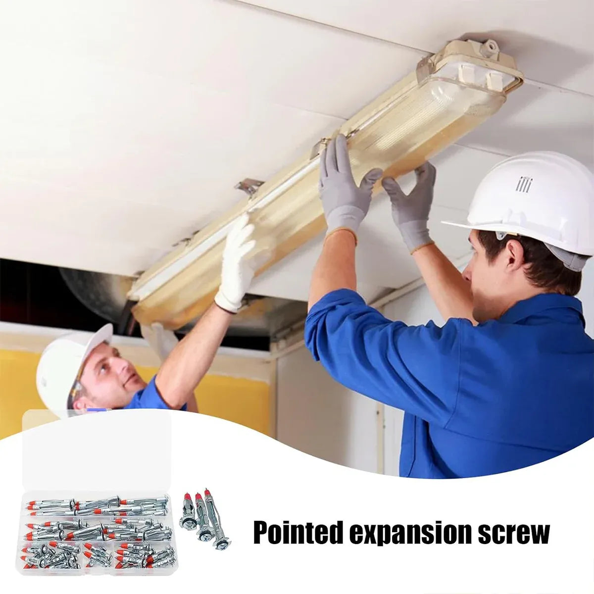 52PCS Galvanized Steel Wall Anchors Expansion Screws Self Tapping Bolts V528-ANCHOR-SCREW-52IN1-972226