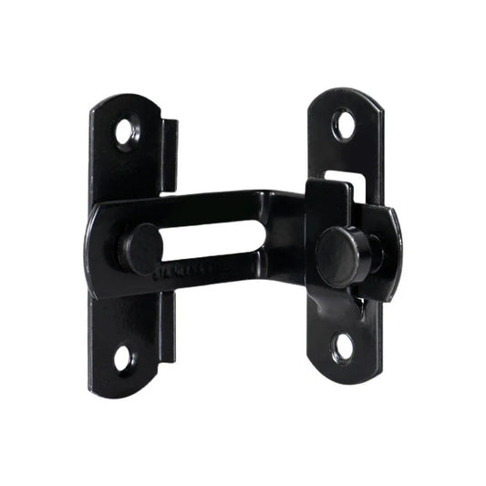 2 Sets 90 Degree Sliding Door Latch Lock Catch Kit for Home Use - Right-Angle-Black-S V528-ANGLE-BLACK-S-SCREWS-2SET-506173