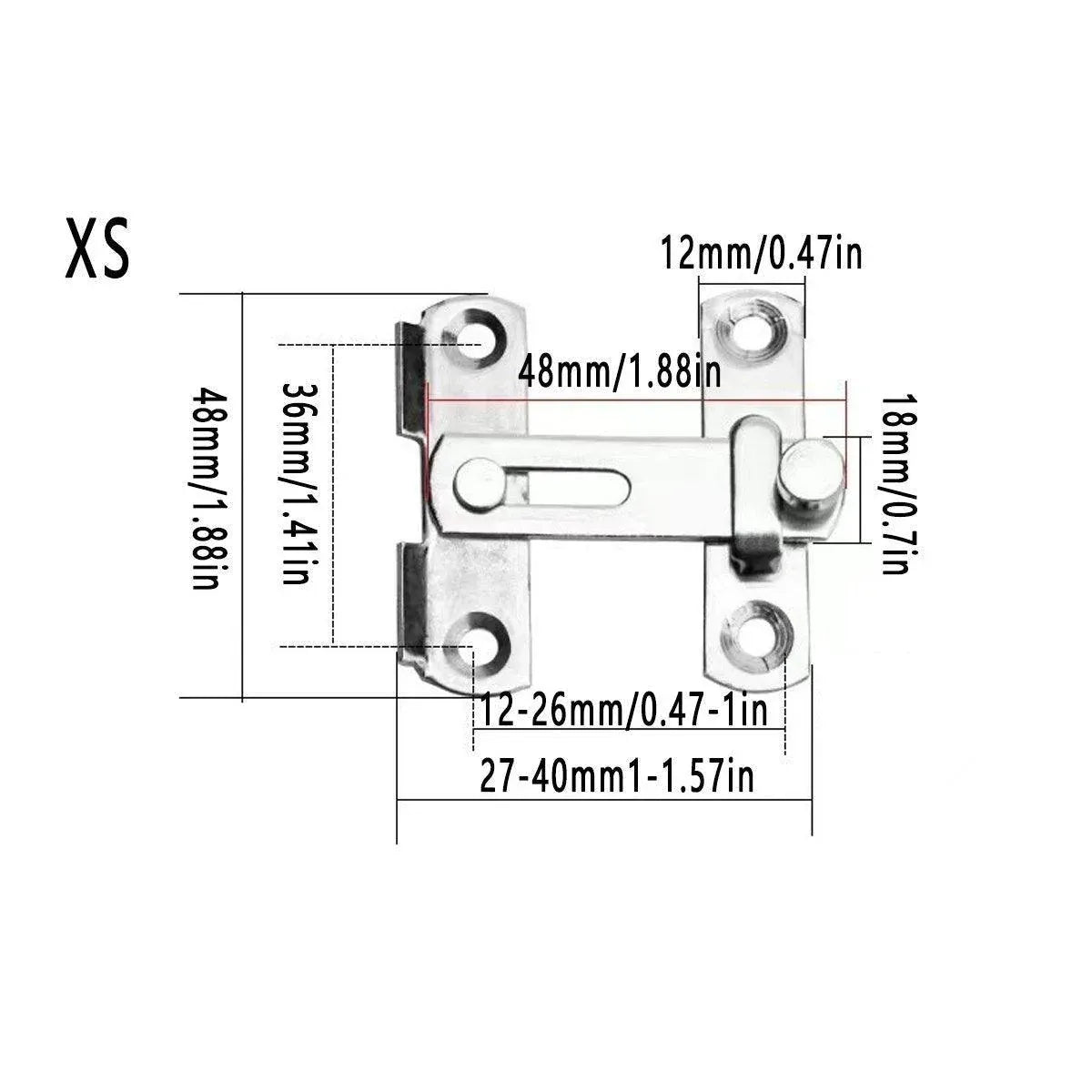 2 Sets 90 Degree Sliding Door Latch Lock Catch Kit for Home Use - Right-Angle-Black-S V528-ANGLE-BLACK-S-SCREWS-2SET-506173