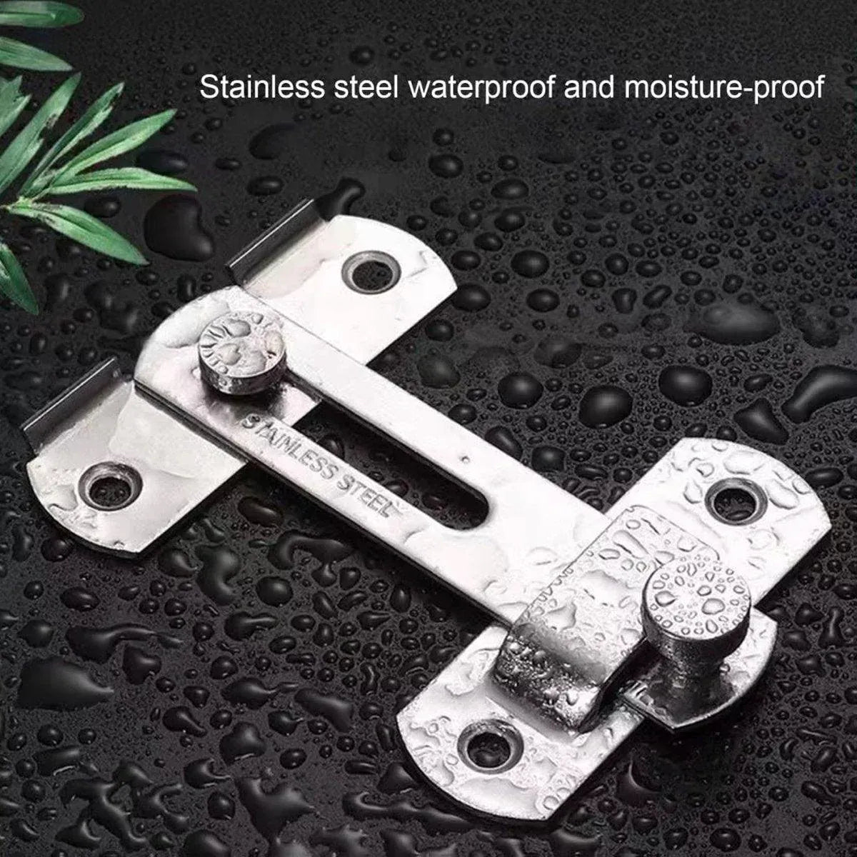 2 Sets 90 Degree Sliding Door Latch Lock Catch Kit for Home Use - Right-Angle-Black-S V528-ANGLE-BLACK-S-SCREWS-2SET-506173