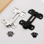 2 Sets 90 Degree Sliding Door Latch Lock Catch Kit for Home Use - Right-Angle-Black-S V528-ANGLE-BLACK-S-SCREWS-2SET-506173