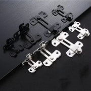 2 Sets 90 Degree Sliding Door Latch Lock Catch Kit for Home Use - Right-Angle-Black-S V528-ANGLE-BLACK-S-SCREWS-2SET-506173