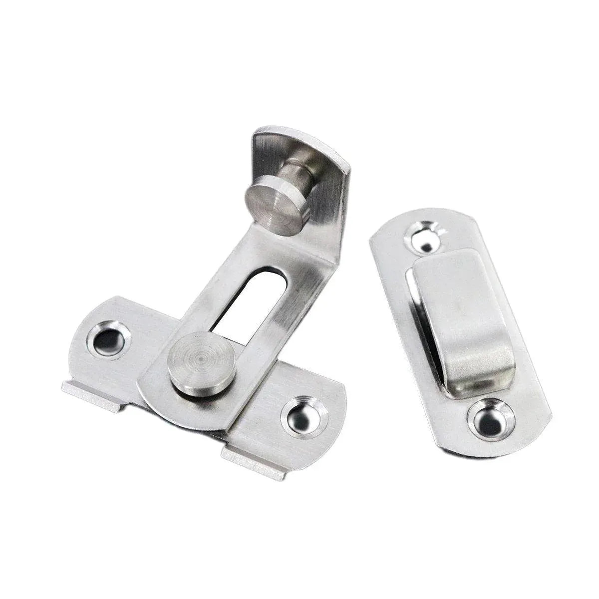 2 Sets 90 Degree Sliding Door Latch Lock Catch Kit for Home Use - Right-Angle-Silver-S V528-ANGLE-DRAWINGS-SCREWS-2SET-901625