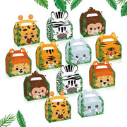 24X Jungle Safari Animal Gift Boxes Bag Favour Present Wrapping Candy Cookie Box V528-ANIMAL-BOX-24PCS-543008