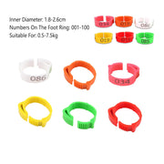 Chicken Duck Goose Leg Rings 100pcs Numbered Ankle Bands Bird ID Tags Farm Use - Green V528-ANKLET-100PCS-GREEN-327401