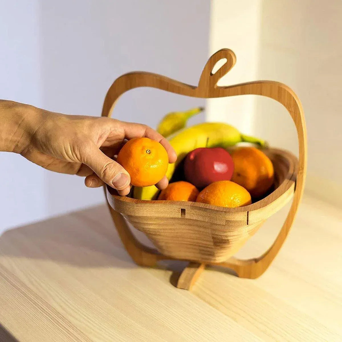 Wooden Fruit and Vegetable Storage Basket for Kitchen Organizing Home Storage V528-APPLE-611592