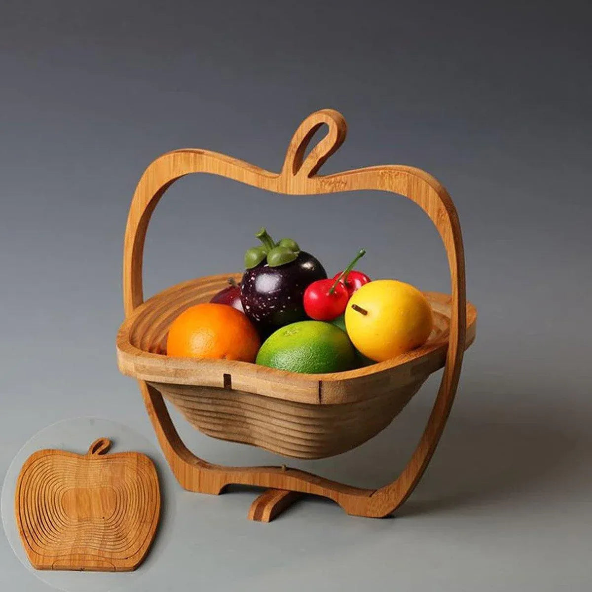 Wooden Fruit and Vegetable Storage Basket for Kitchen Organizing Home Storage V528-APPLE-611592