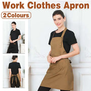Adjustable Work Apron Neck Strap Waist Tie Kitchen Cooking Bib Apron Men Women - Black V528-APRON-BLACK-795328