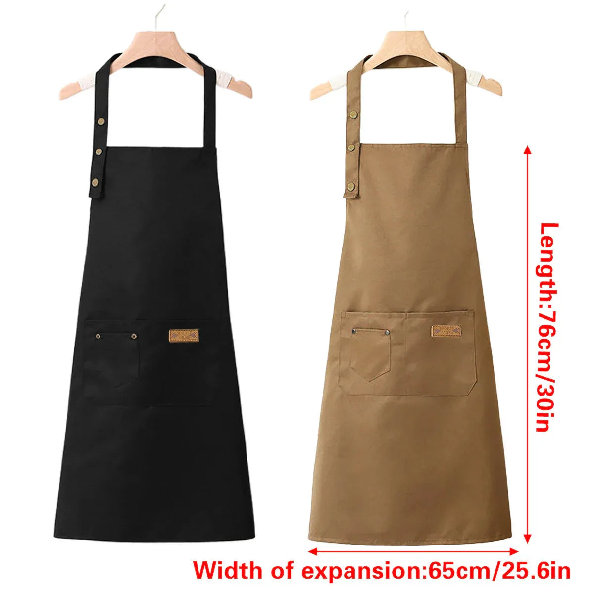 Adjustable Work Apron Neck Strap Waist Tie Kitchen Cooking Bib Apron Men Women - Black V528-APRON-BLACK-795328
