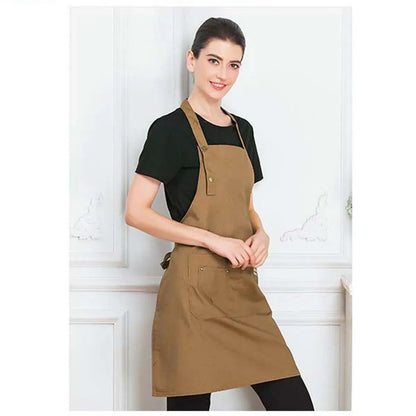 Adjustable Work Apron Neck Strap Waist Tie Kitchen Cooking Bib Apron Men Women - Black V528-APRON-BLACK-795328
