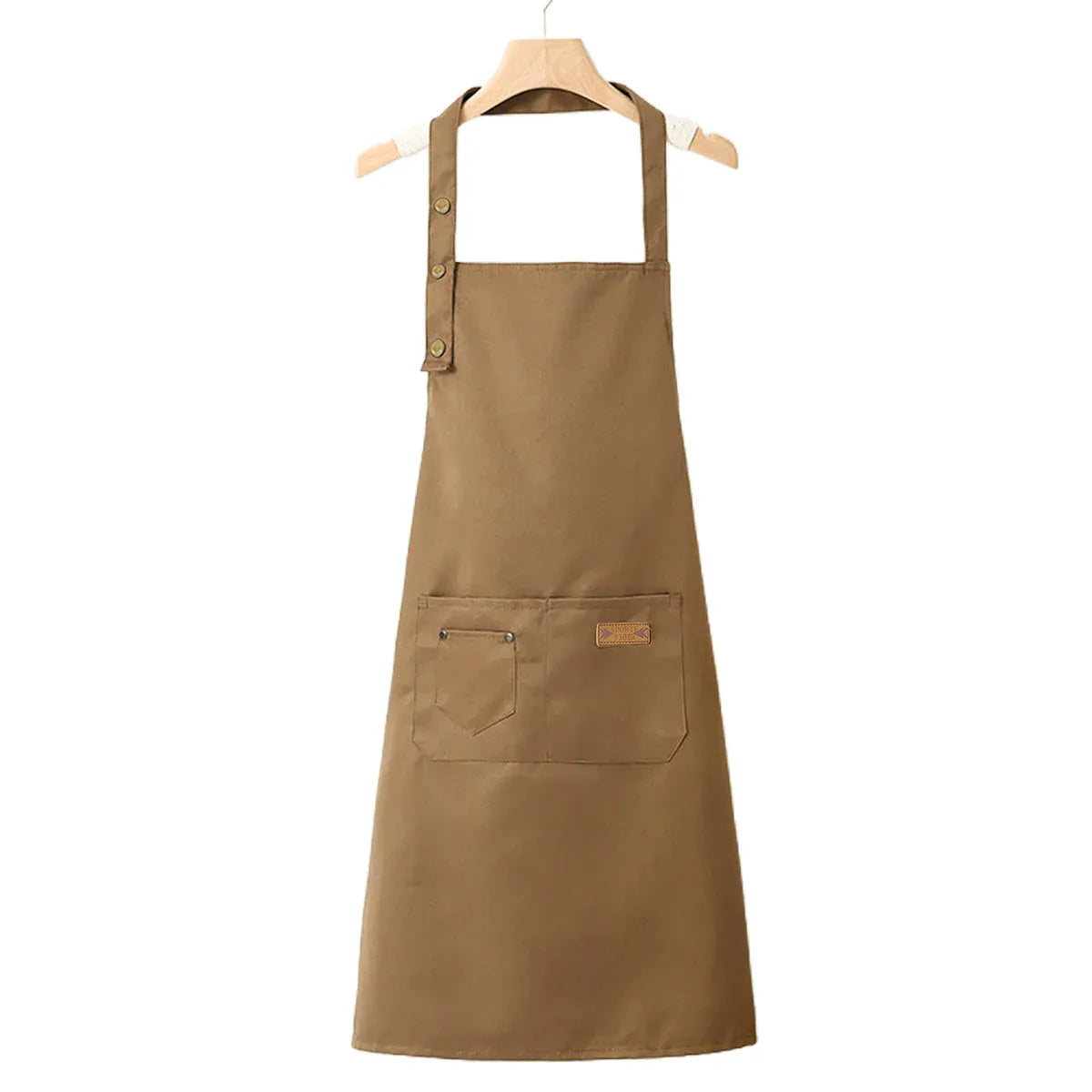 Adjustable Work Apron Neck Strap Waist Tie Kitchen Cooking Bib Apron Men Women - Brown V528-APRON-BROWN-899251