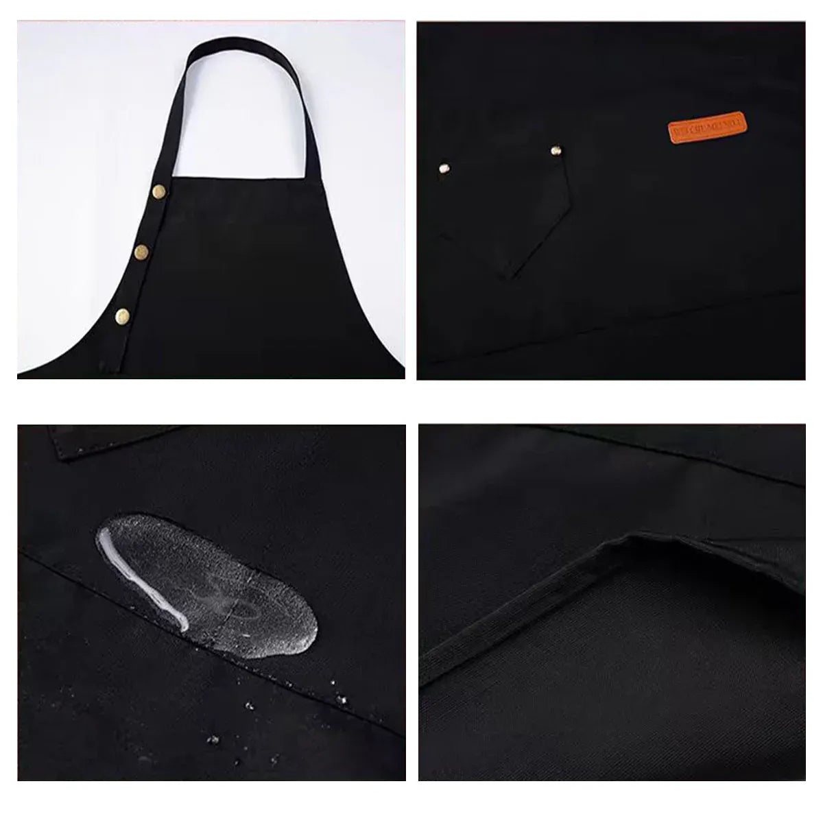 Adjustable Work Apron Neck Strap Waist Tie Kitchen Cooking Bib Apron Men Women - Brown V528-APRON-BROWN-899251