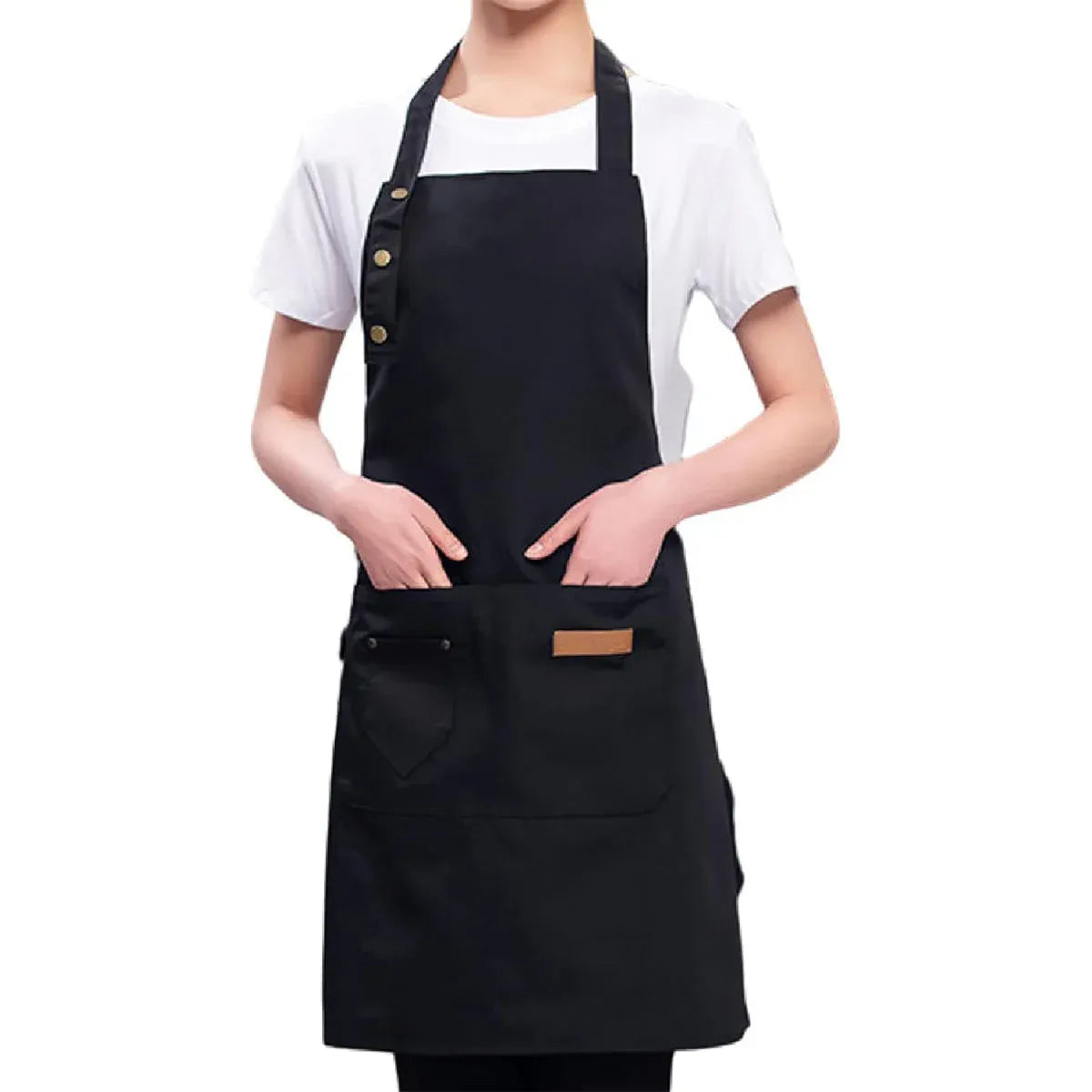 Adjustable Work Apron Neck Strap Waist Tie Kitchen Cooking Bib Apron Men Women - Brown V528-APRON-BROWN-899251
